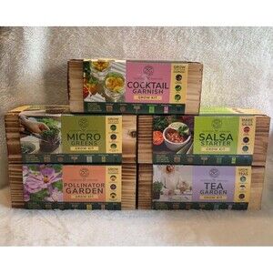 Garden Republic Grow Kit Set of 5 Cocktail Garnish Microgreens Herb Garden